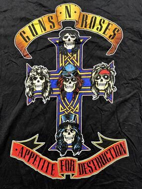 Guns N Roses Classic Cross Graphic T Shirt Size XL Black Alstyle Heavy Metal